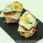 Receta: Pintxo de huevo de codorniz con queso Idiazábal y jamón ibérico